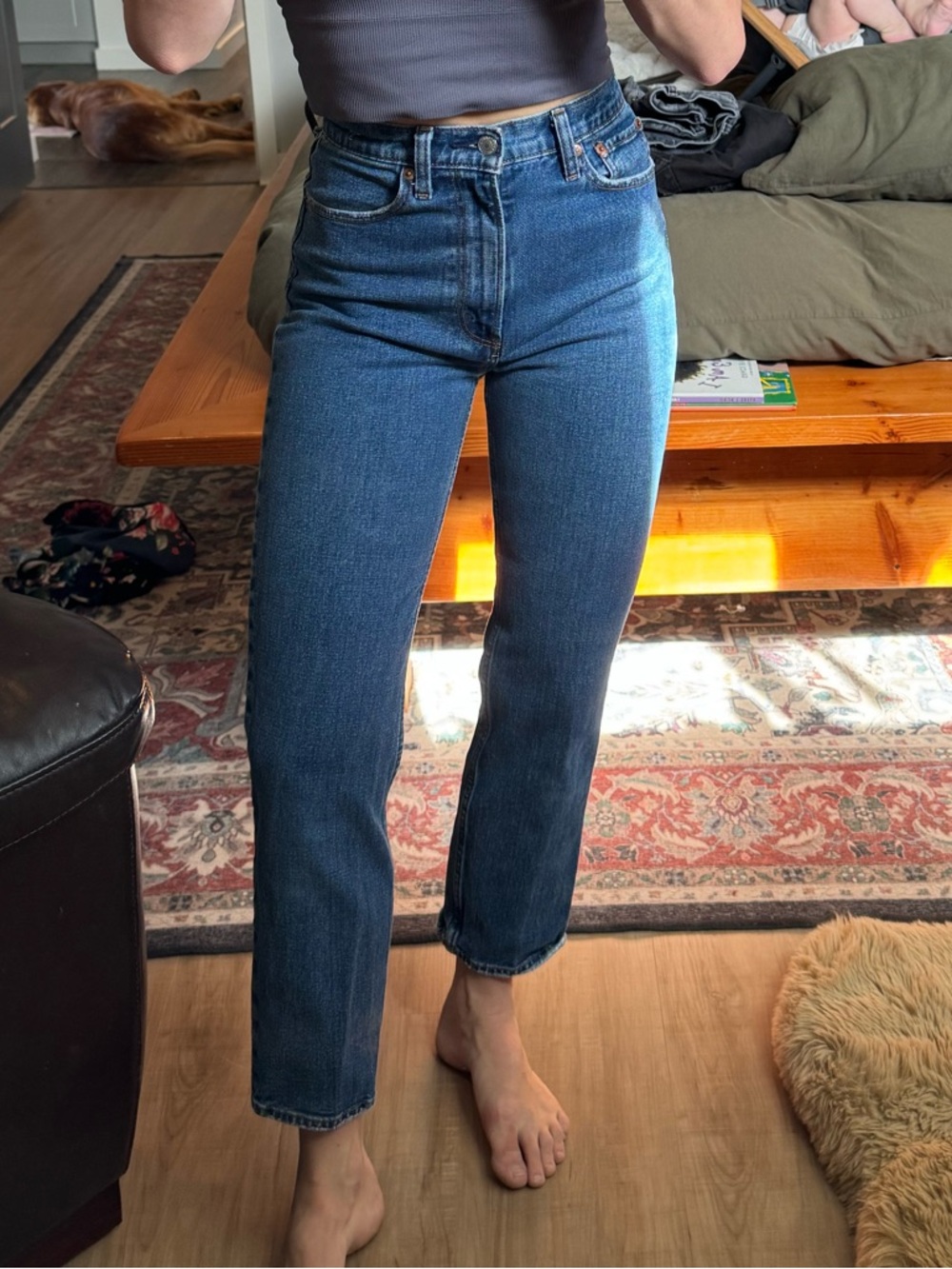 Abercrombie Ankle Straight high rise jeans